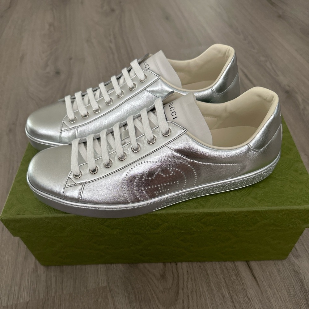 Gucci Ace Sneaker Silver Metallic